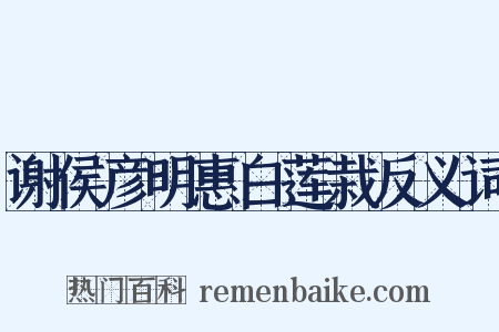 谢侯彦明惠白莲栽反义词是什么意思的图片